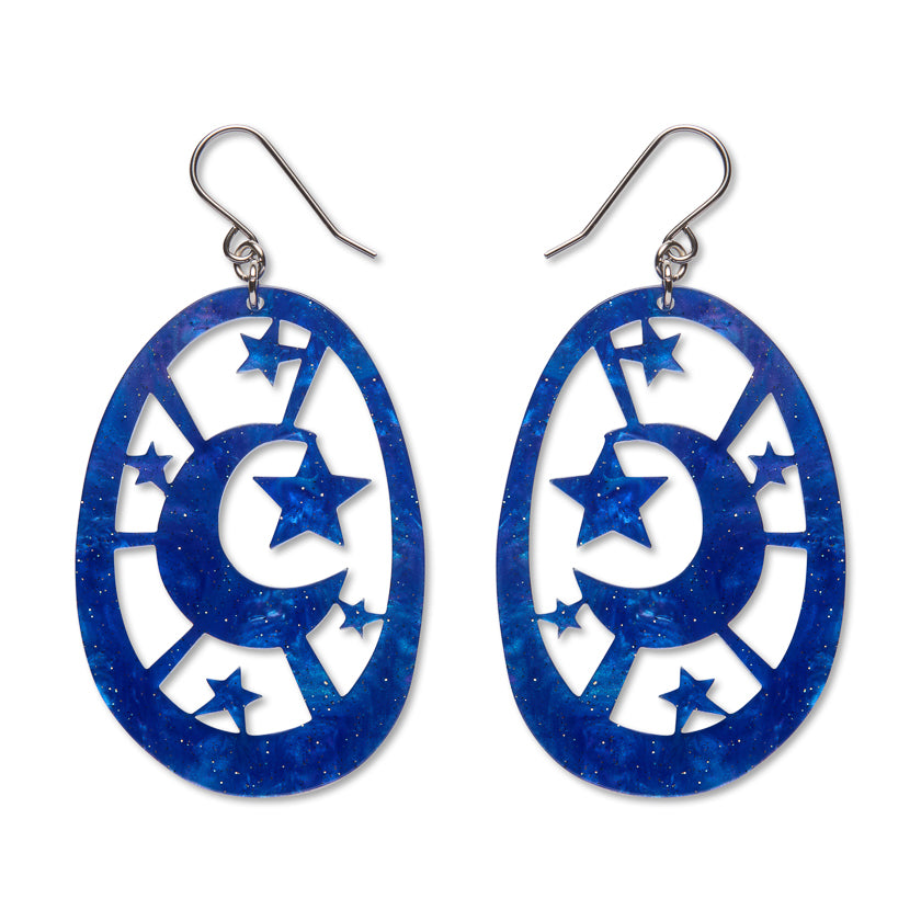 Moonlight Drop Earrings - Navy