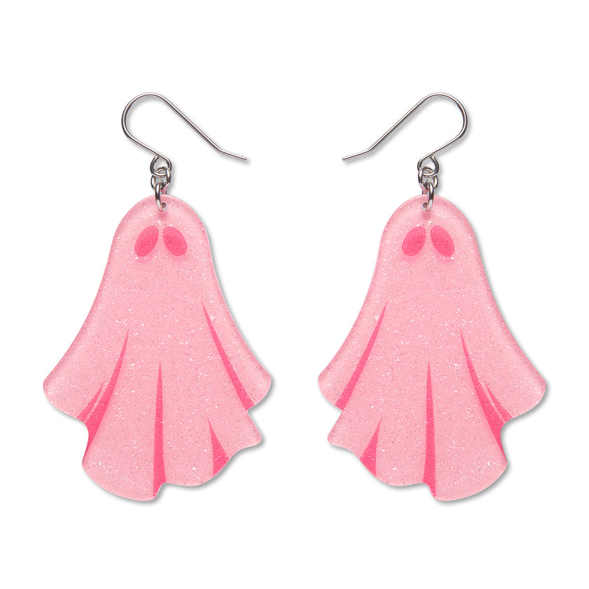 Ghostie drop earrings - pink