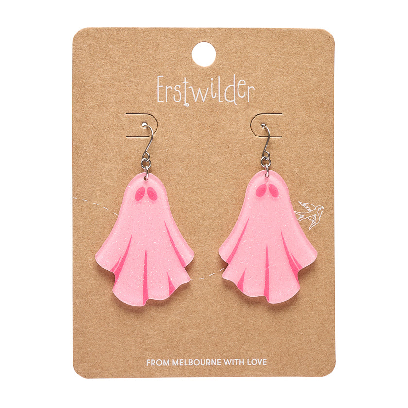Ghostie drop earrings - pink