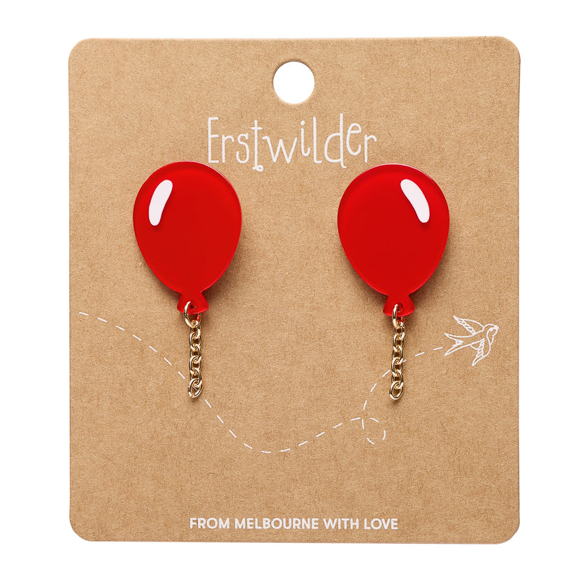 Balloons Drop Earrings - Red