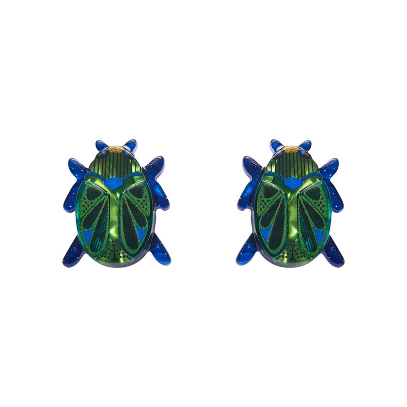 Load image into Gallery viewer, Luck of the Beetle Earrings
