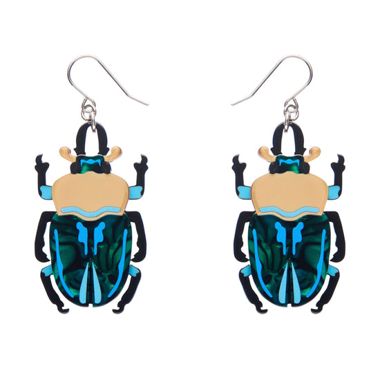 Ruby The Rainbow Stag Beetle Earrings