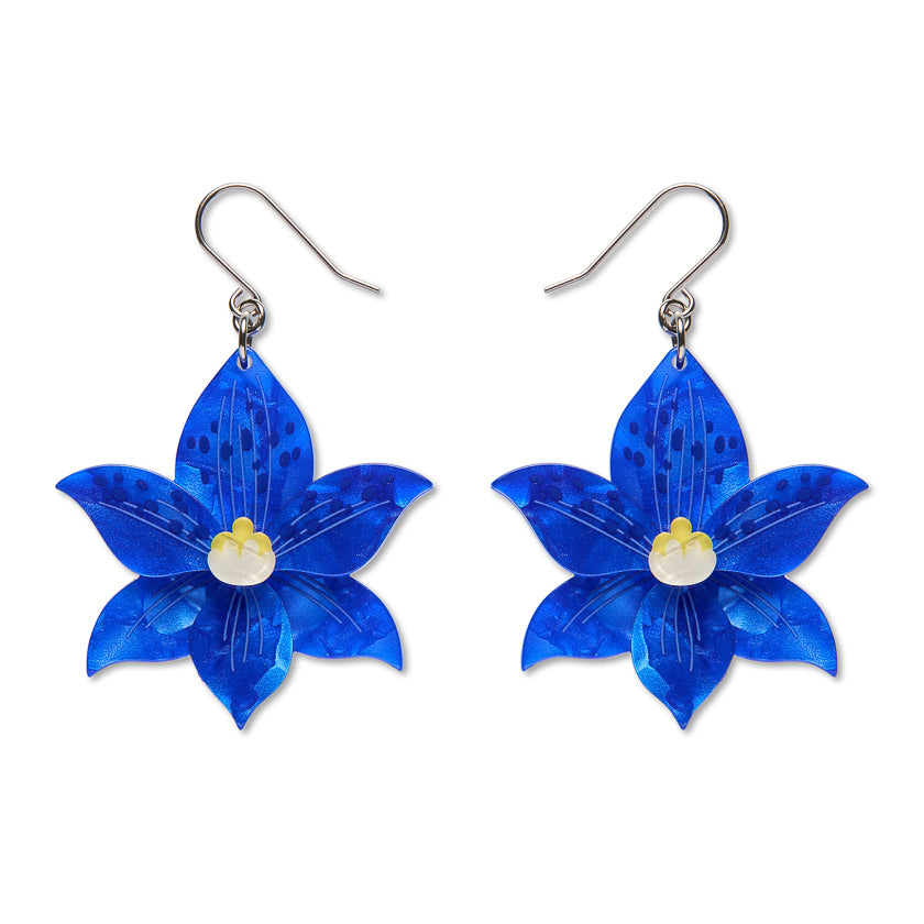 Spotted Sun Orchid Drop Earrings