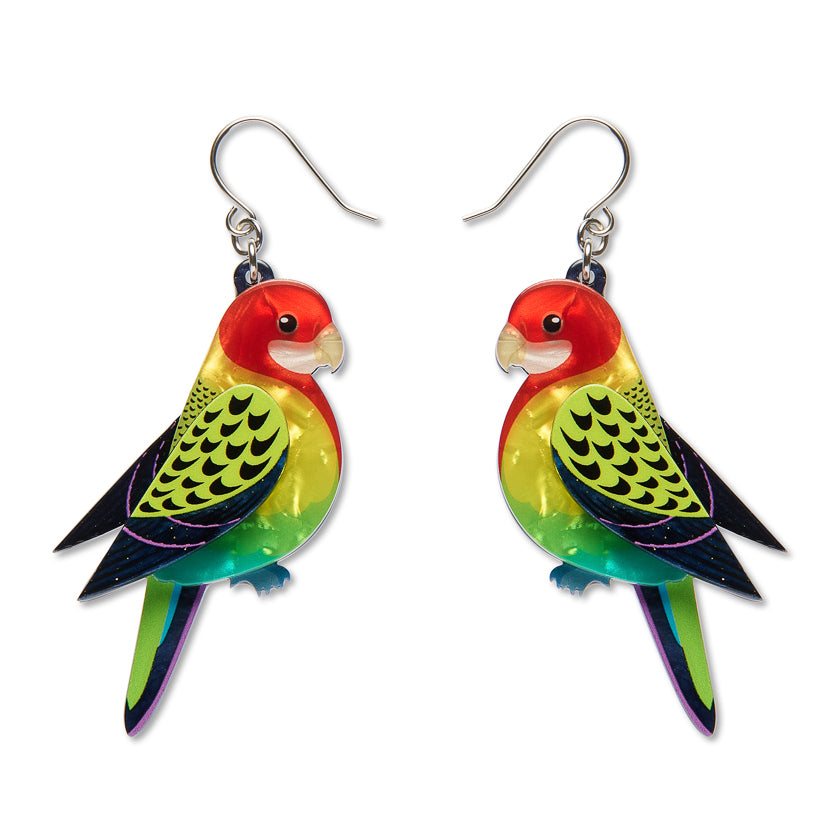 Eastern Rosella Drop Earrings