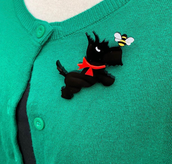 Scotty Dog and Bee brooch NOW ON PRE ORDER - SEE INFO