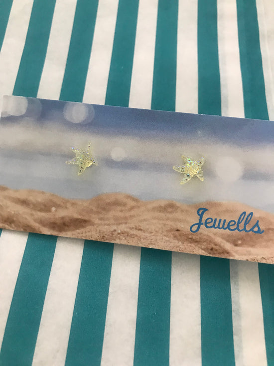 Seaside Sealife resin mini stud earrings  - Starfish