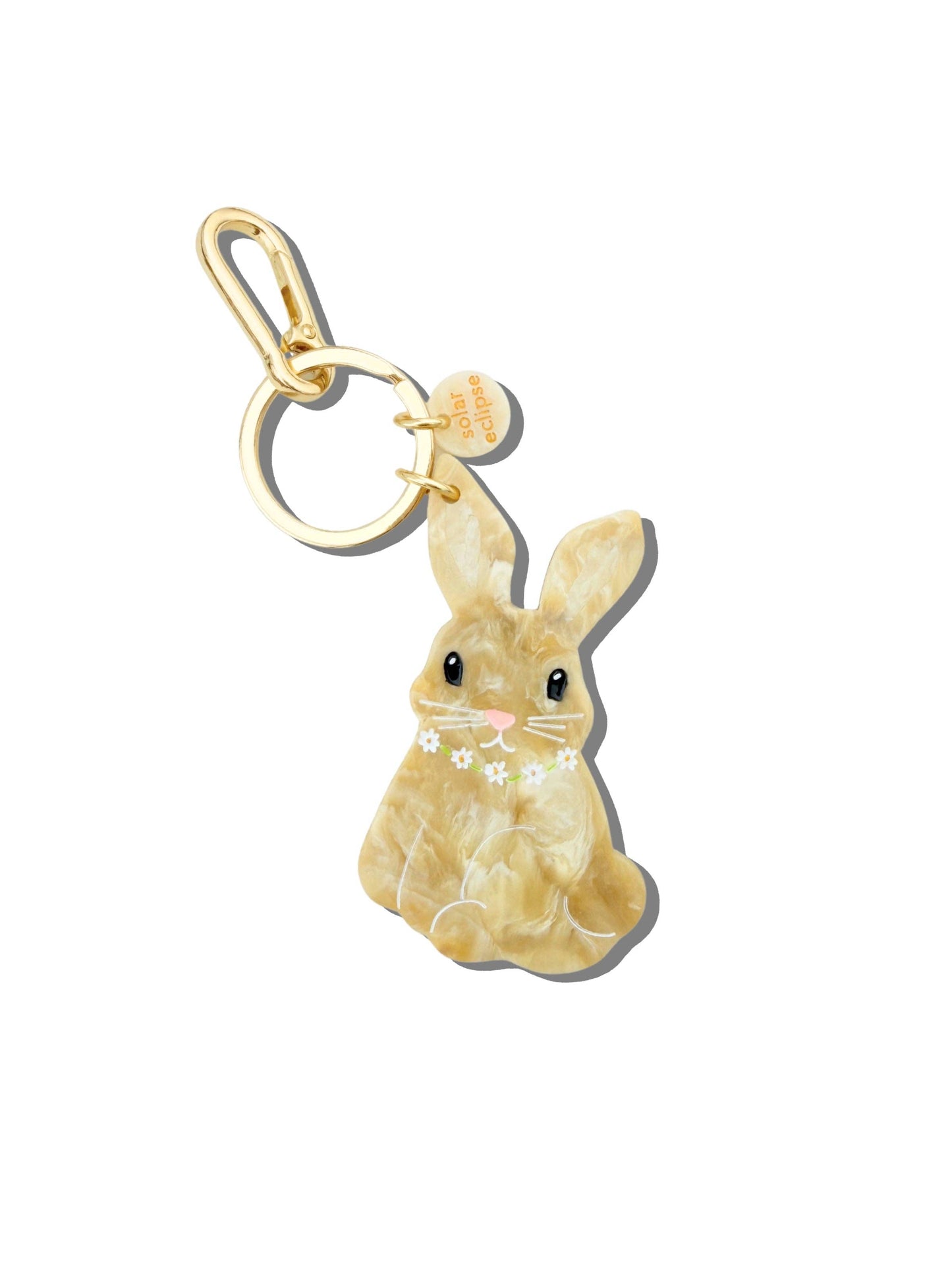 Hand-painted Bunny Bag Charm + Keychain | Eco-Friendly