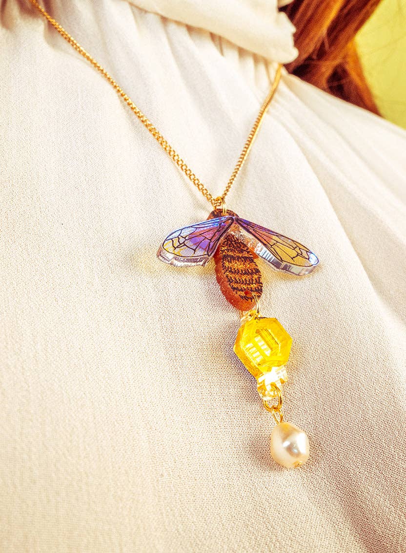 Glistening Bee Pendant - stock expected by mid September - reserve now