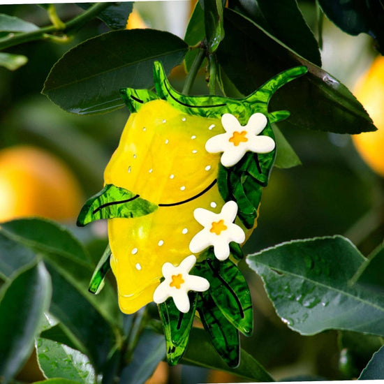 Lemon and Flowers Hair Claw