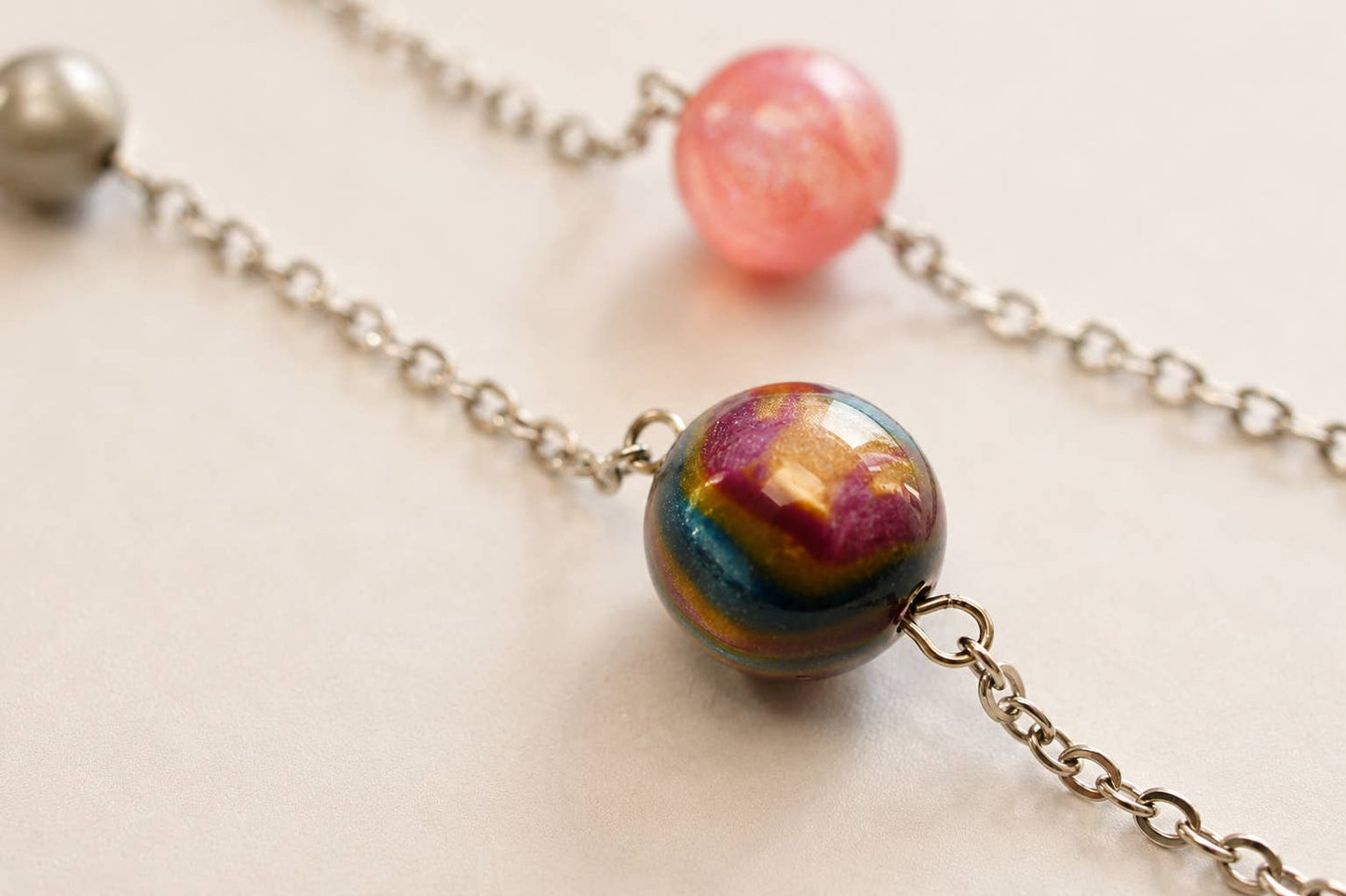 UFO Necklace with Girl and Space Cat