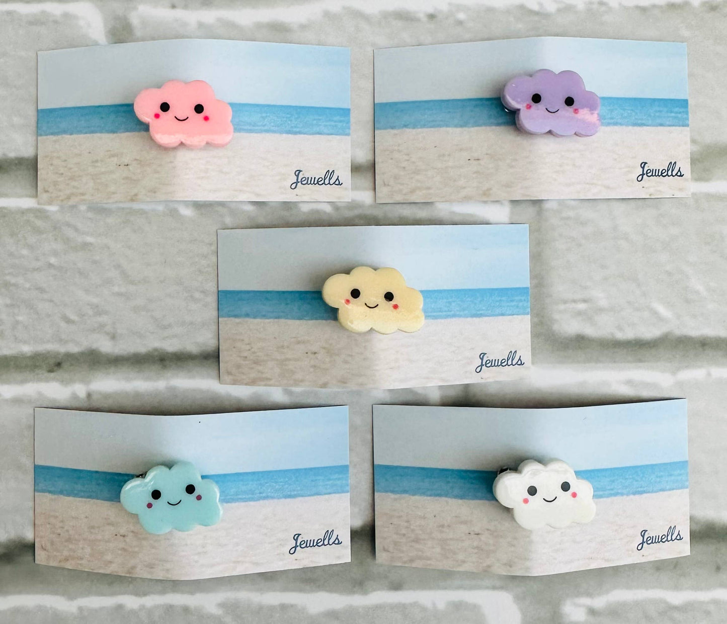 Mini Cloud resin brooch 5 colours