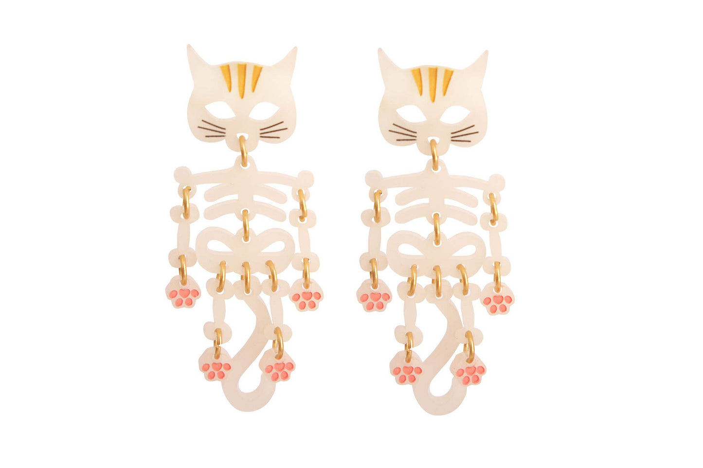 Cat Skeleton Earrings  - RESERVE NOW (stock expected around 16/9)
