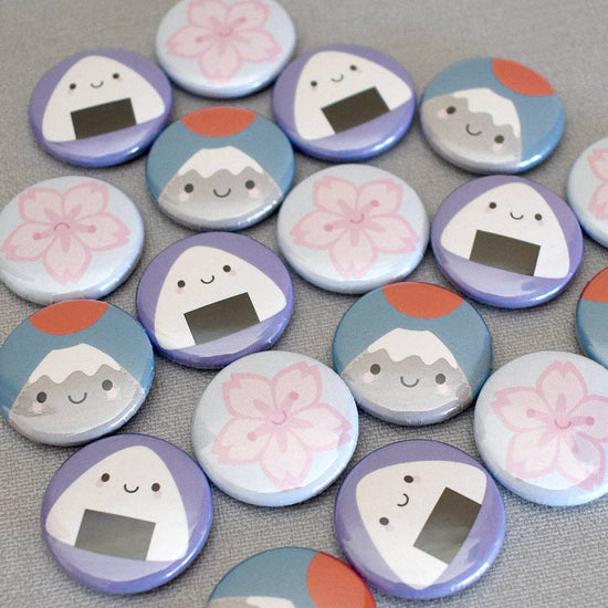 Kawaii Japan Fuji, Onigiri & Sakura Badges