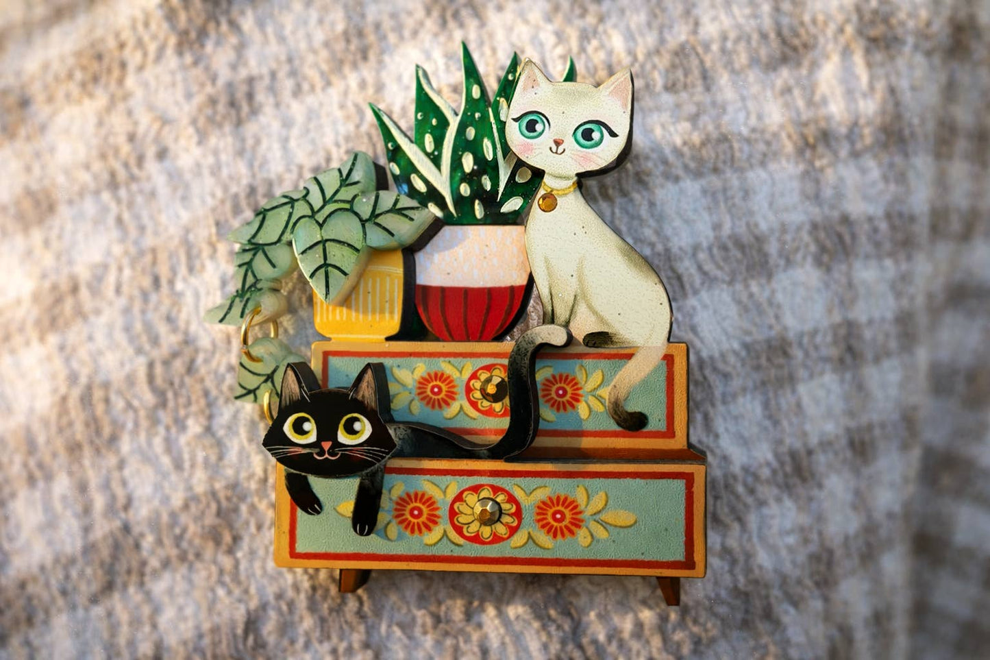 Kittens and Plants Brooch - expected 10th June
