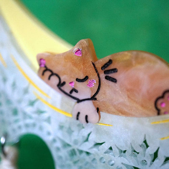 Chill Cat Hammock Necklace - ginger or black kitty (pre order)