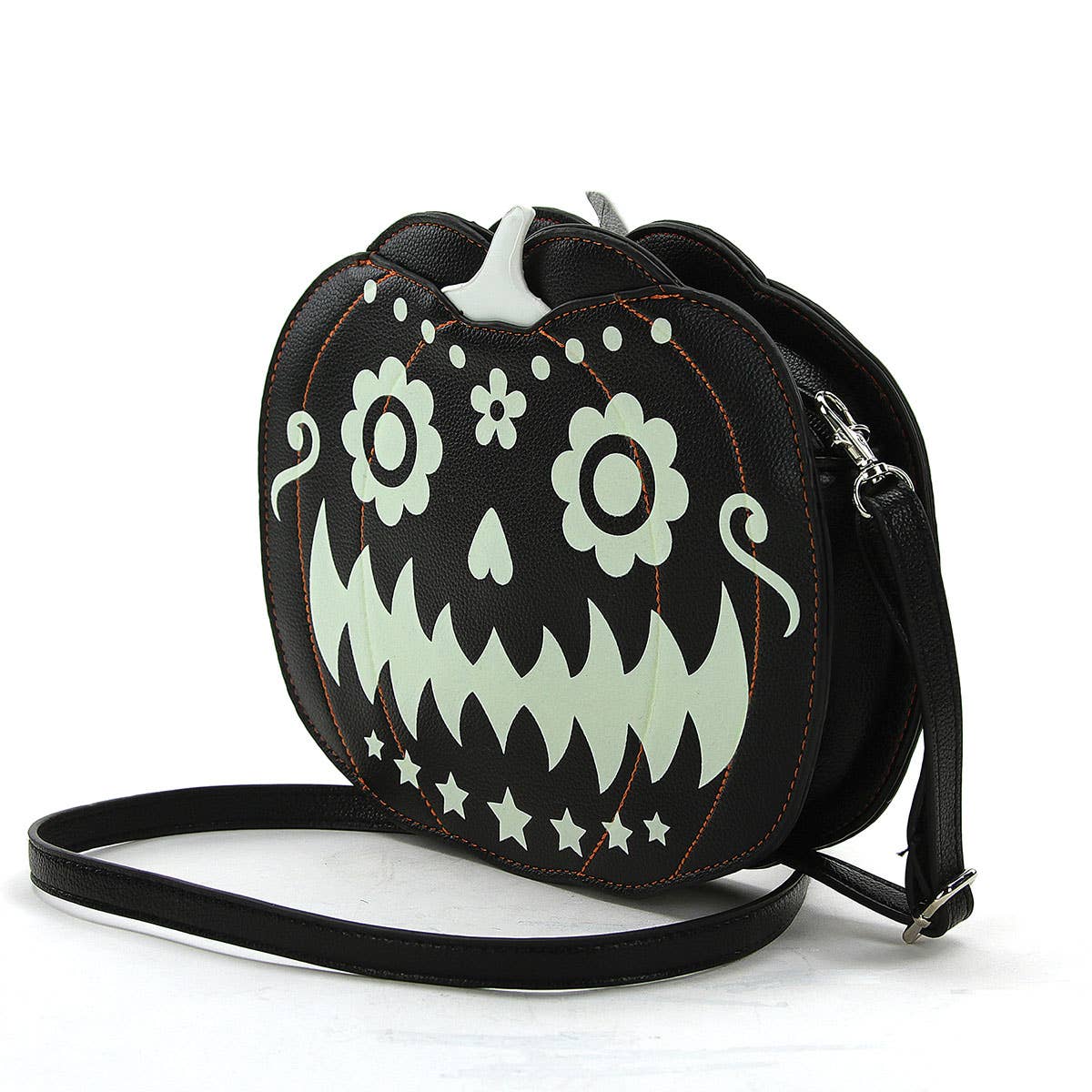 Glow in the Dark Jack-O-Lantern Crossbody Bag