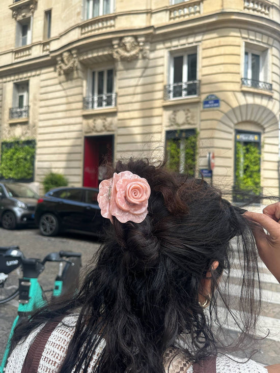 Handmade Origami Rose Flower Claw Hair Clip