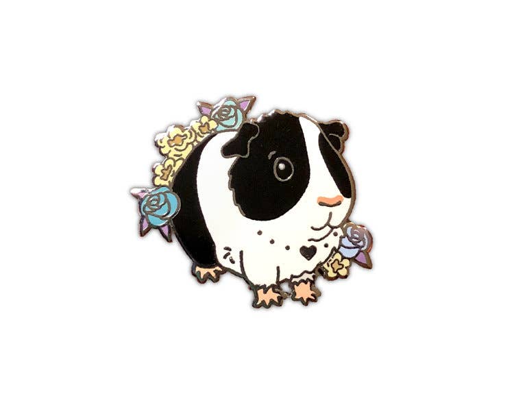 Black and White Guinea Pig Enamel Pin - expected mid August - reserve now!