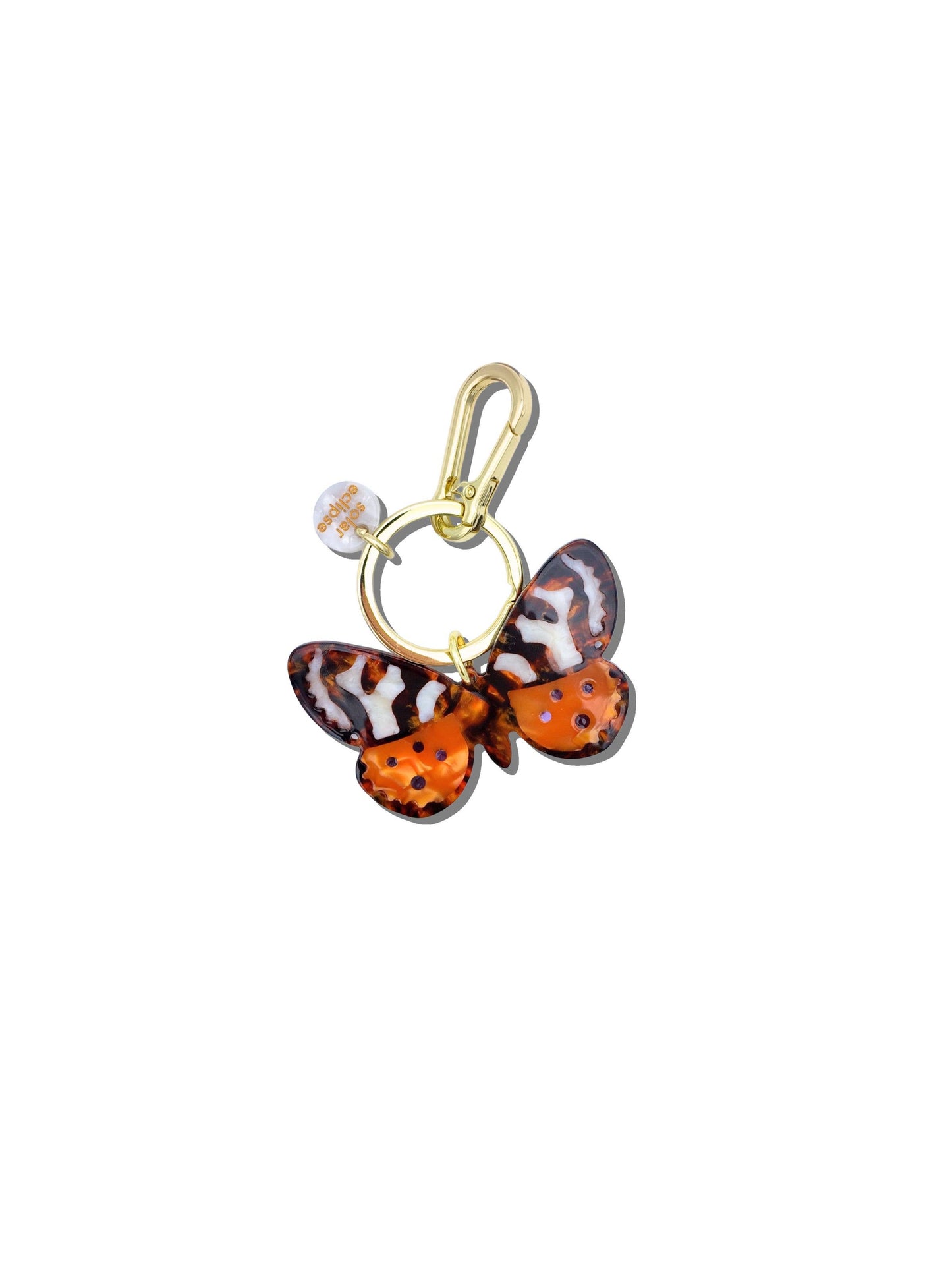 Hand-painted Tiger Moth Bag Charm + Keychain