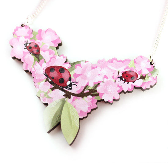Ladybird Sakura Necklace - ladybug
