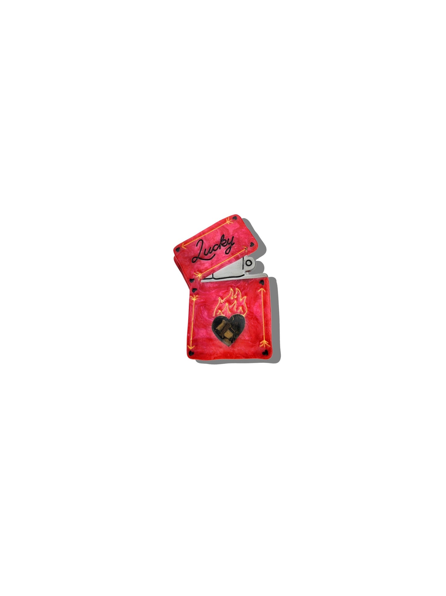Hand-painted Lucky Lighter Hair Claw Clip