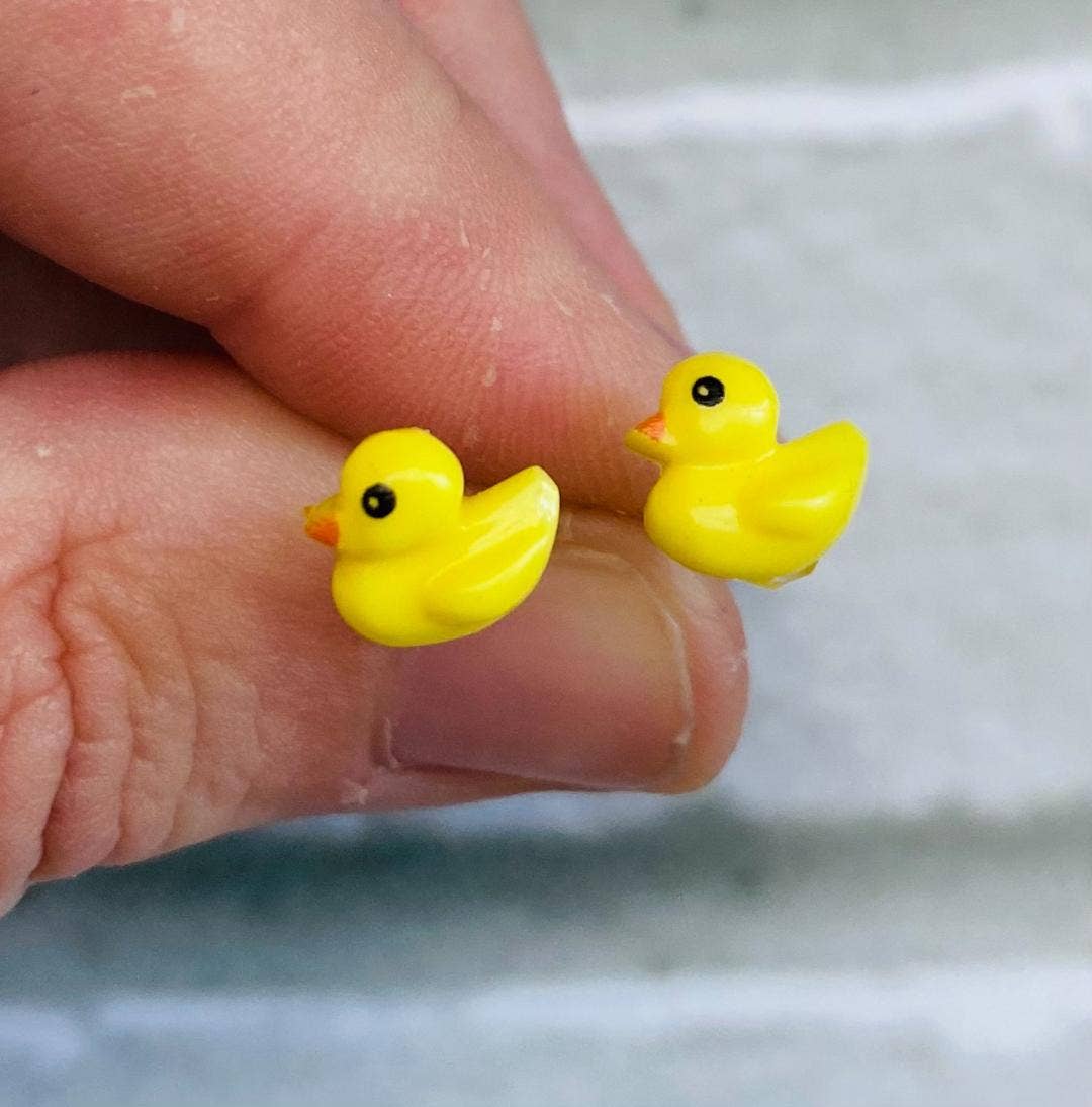 Yellow Duck resin earrings
